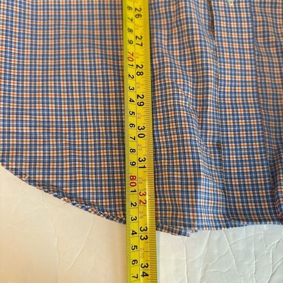 Polo Ralph Lauren Men's Blue/orange Checkered Shirt 18 neck 34/35 arm length - Picture 5 of 7
